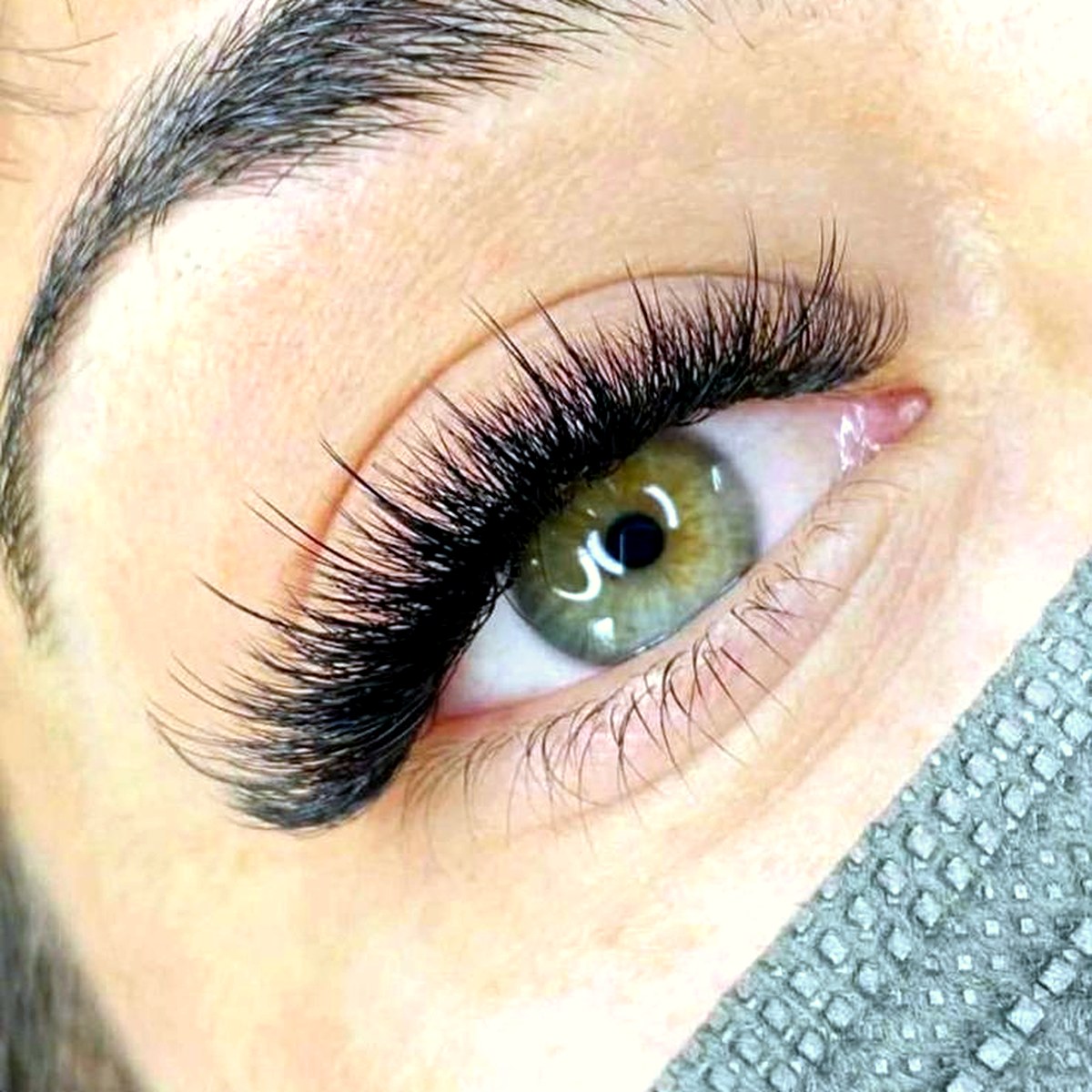 Lash Extensions mit Augen Nahaufnahme